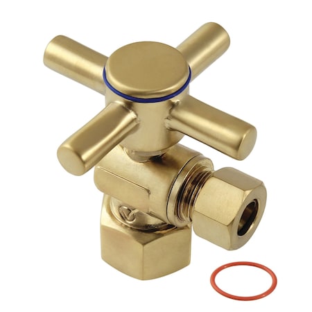 Kingston Brass 1/2" FIP x 3/8" O.D. Comp Quarter-Turn Angle Stop Valve, Brushed Brass CC43107DX